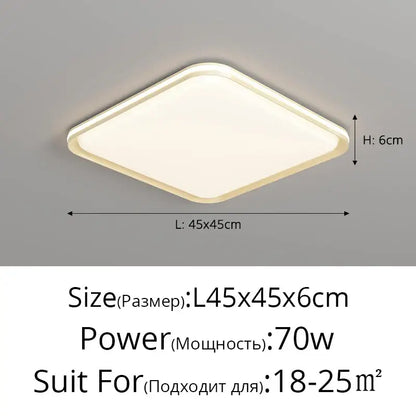 Modern white rectangular led chandelier for living room soft light