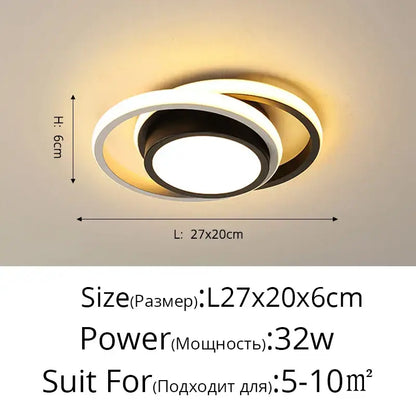 Modern intertwined led chandelier black & white living room light