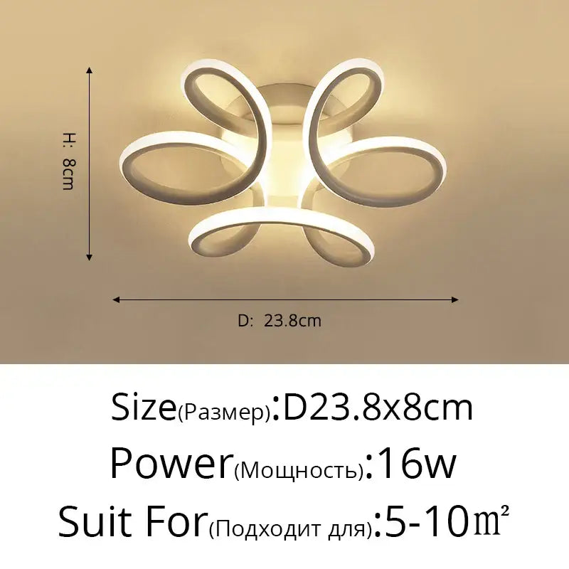 Modern intertwined led chandelier black & white living room light