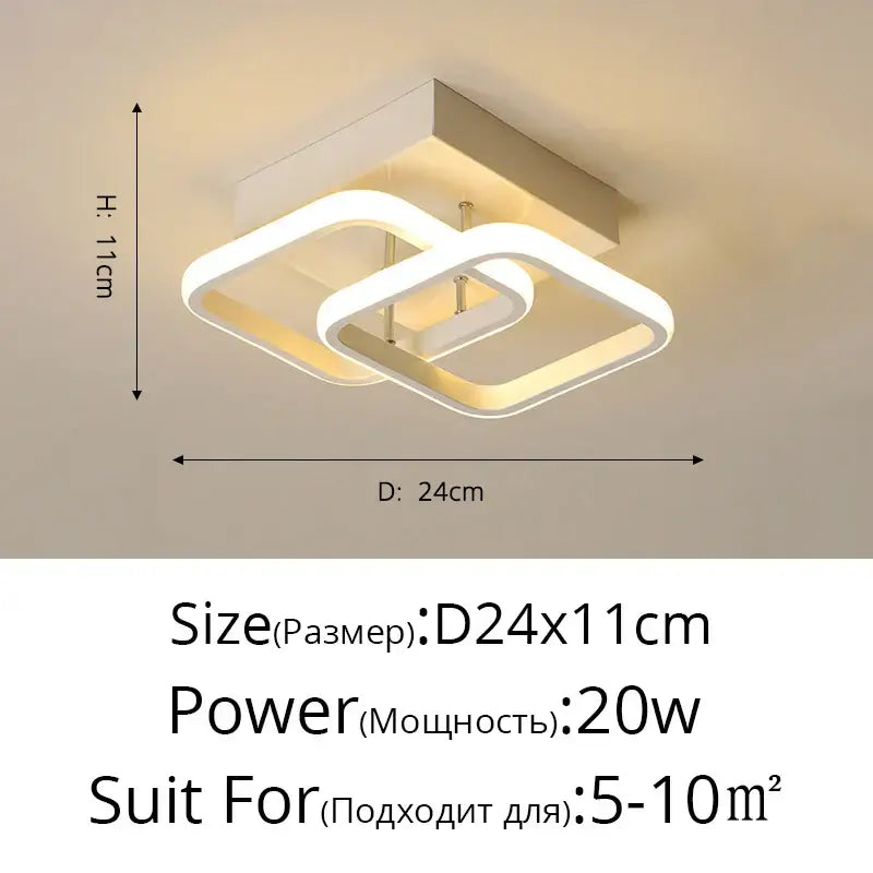 Modern intertwined led chandelier black & white living room light