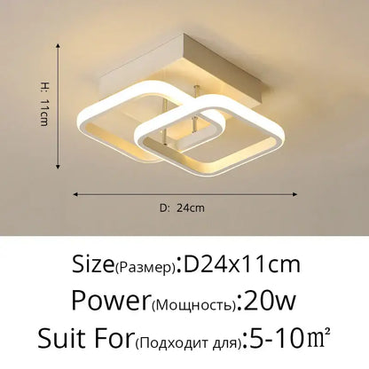 Modern intertwined led chandelier black & white living room light