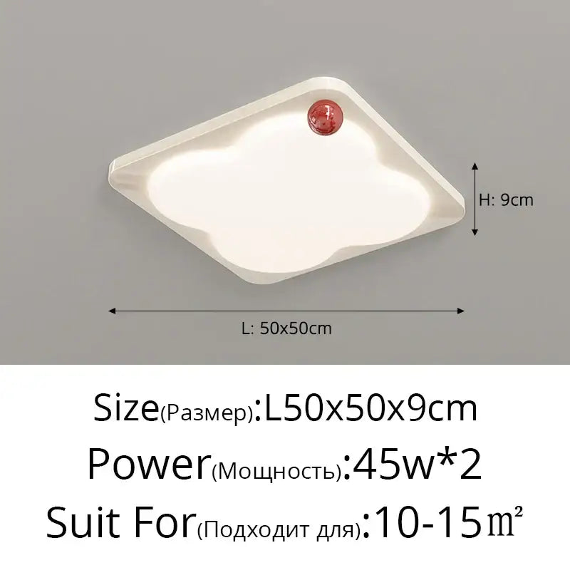 Modern rectangular white cloud led chandelier ceiling light bedroom