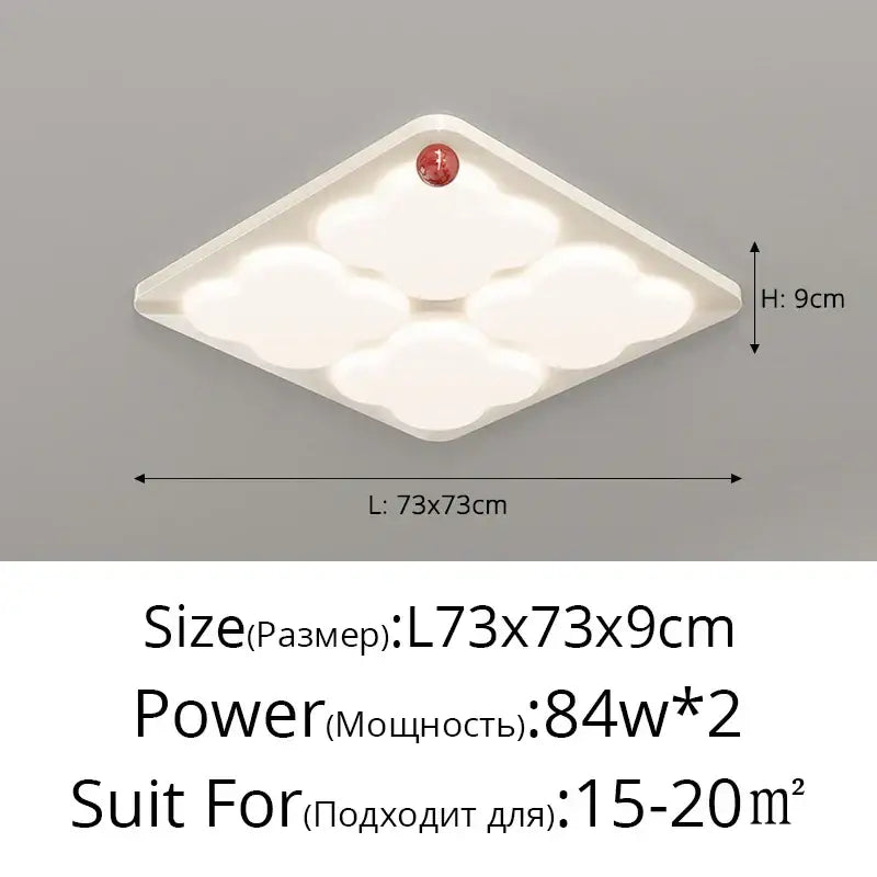 Modern rectangular white cloud led chandelier ceiling light bedroom