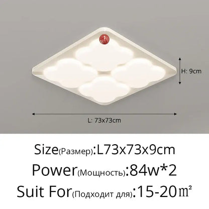 Modern rectangular white cloud led chandelier ceiling light bedroom