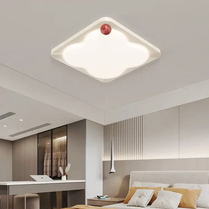 Modern rectangular white cloud led chandelier ceiling light bedroom