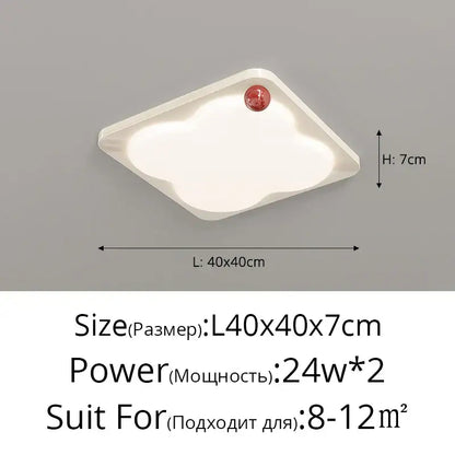 Modern rectangular white cloud led chandelier ceiling light bedroom