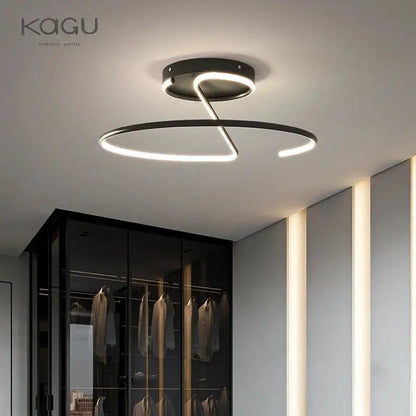 Modern black circular led chandelier for living room ceiling lighting