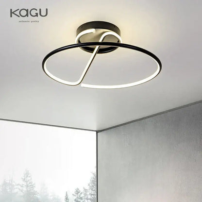 Modern black circular led chandelier for living room ceiling lighting