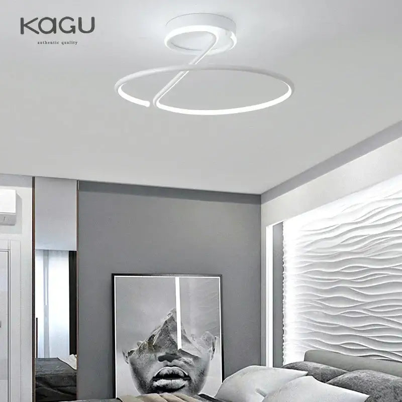 Modern black circular led chandelier for living room ceiling lighting