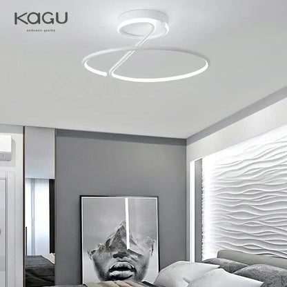 Modern black circular led chandelier for living room ceiling lighting