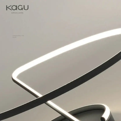 Modern black circular led chandelier for living room ceiling lighting