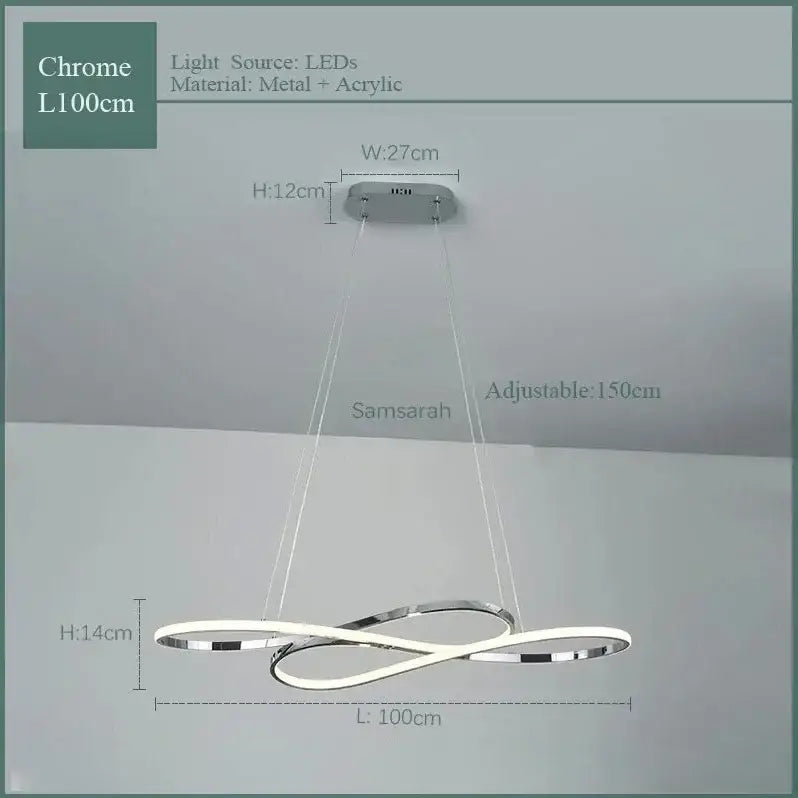 Modern chrome infinity led chandelier living room light