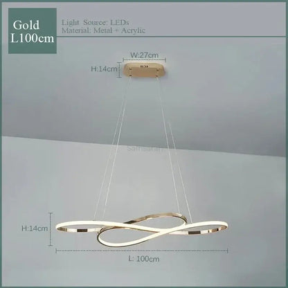 Modern chrome infinity led chandelier living room light