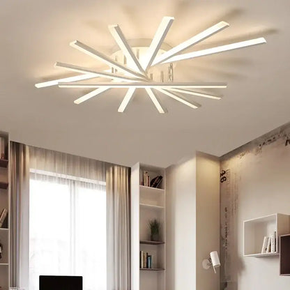 Modern starburst white led chandelier – living room fan