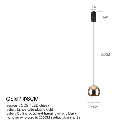 Modern chrome led chandelier bedroom spherical pendant light