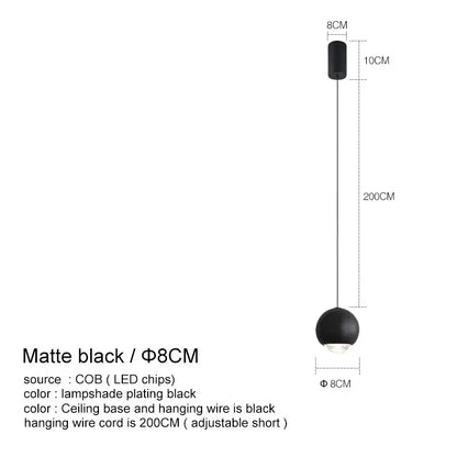 Modern chrome led chandelier bedroom spherical pendant light