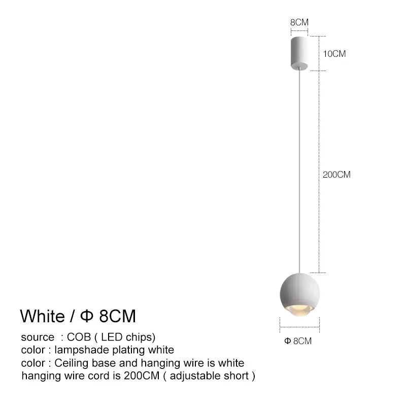 Modern chrome led chandelier bedroom spherical pendant light