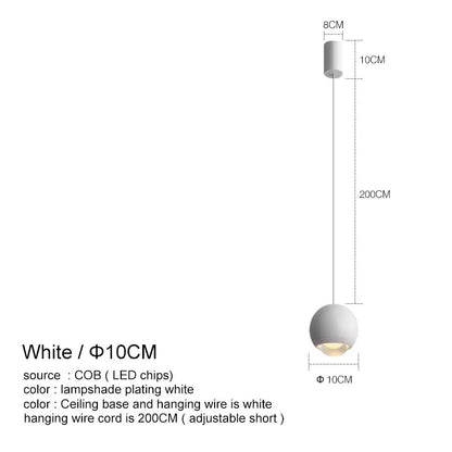 Modern chrome led chandelier bedroom spherical pendant light