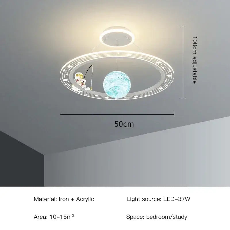 Modern whimsical starry led chandelier for bedroom with remote control