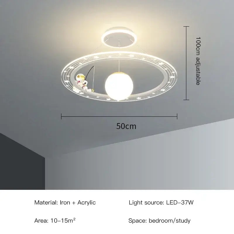 Modern whimsical starry led chandelier for bedroom with remote control