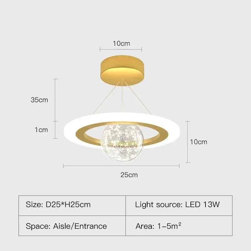 Modern whimsical starry led chandelier for bedroom with remote control
