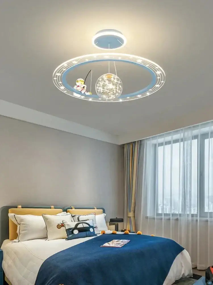 Modern whimsical starry led chandelier for bedroom with remote control