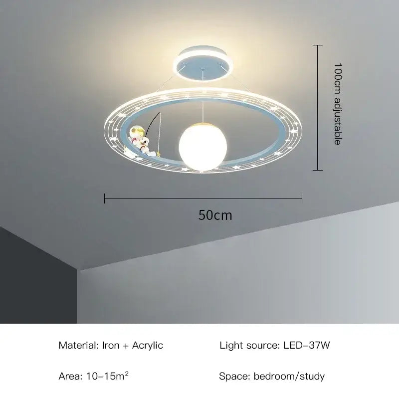 Modern whimsical starry led chandelier for bedroom with remote control