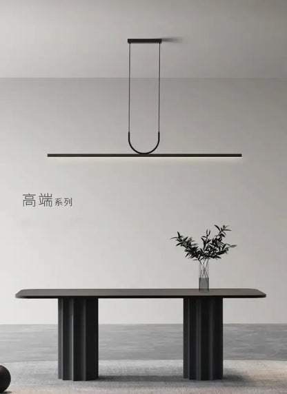 Nordic minimalist black metal led chandelier dining room pendant light