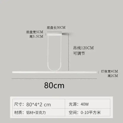 Nordic minimalist black metal led chandelier dining room pendant light