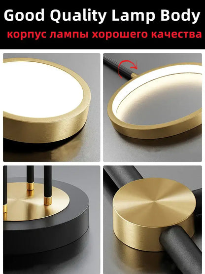 Modern gold & black led chandelier dining room light