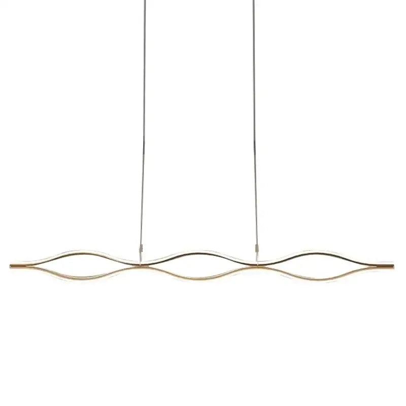 Modern wavy gold led chandelier dining room pendant light