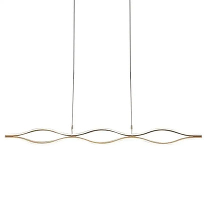 Modern wavy gold led chandelier dining room pendant light