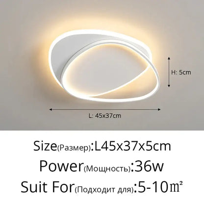 Modern white double ring led chandelier for living room glow