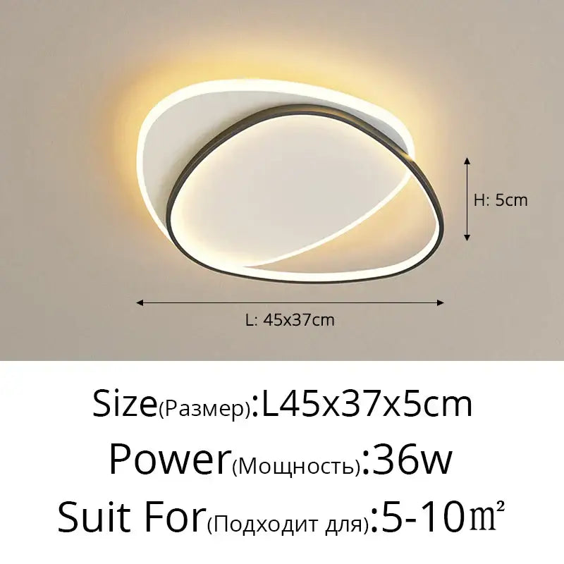 Modern white double ring led chandelier for living room glow