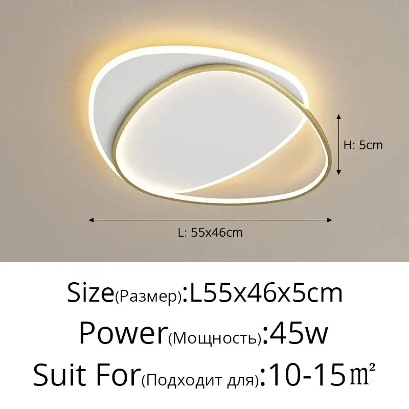 Modern white double ring led chandelier for living room glow