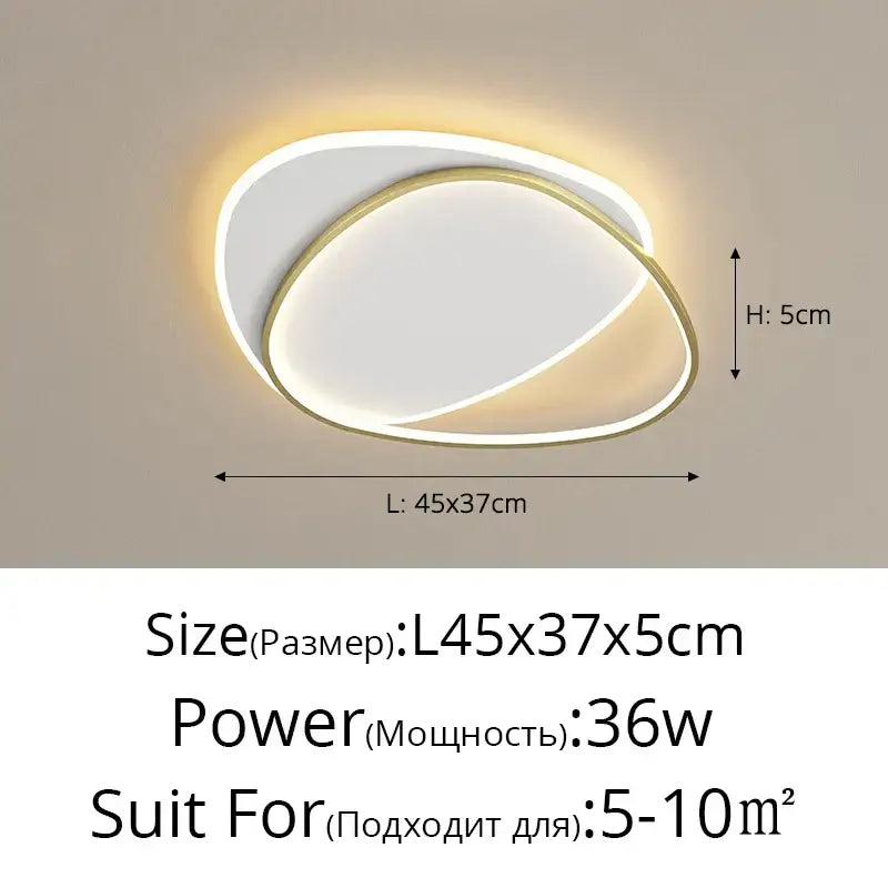 Modern white double ring led chandelier for living room glow