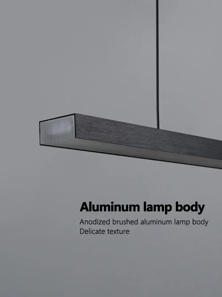 Minimalist black linear led chandelier dining room light