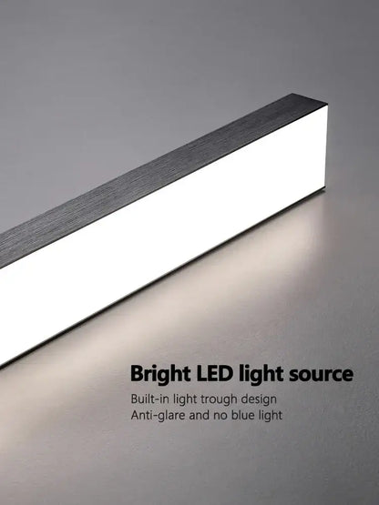 Minimalist black linear led chandelier dining room light