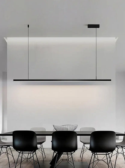 Minimalist black linear led chandelier dining room light