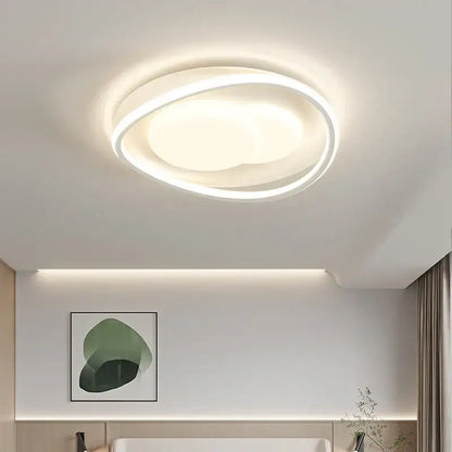 Modern rectangular white led chandelier light for living room