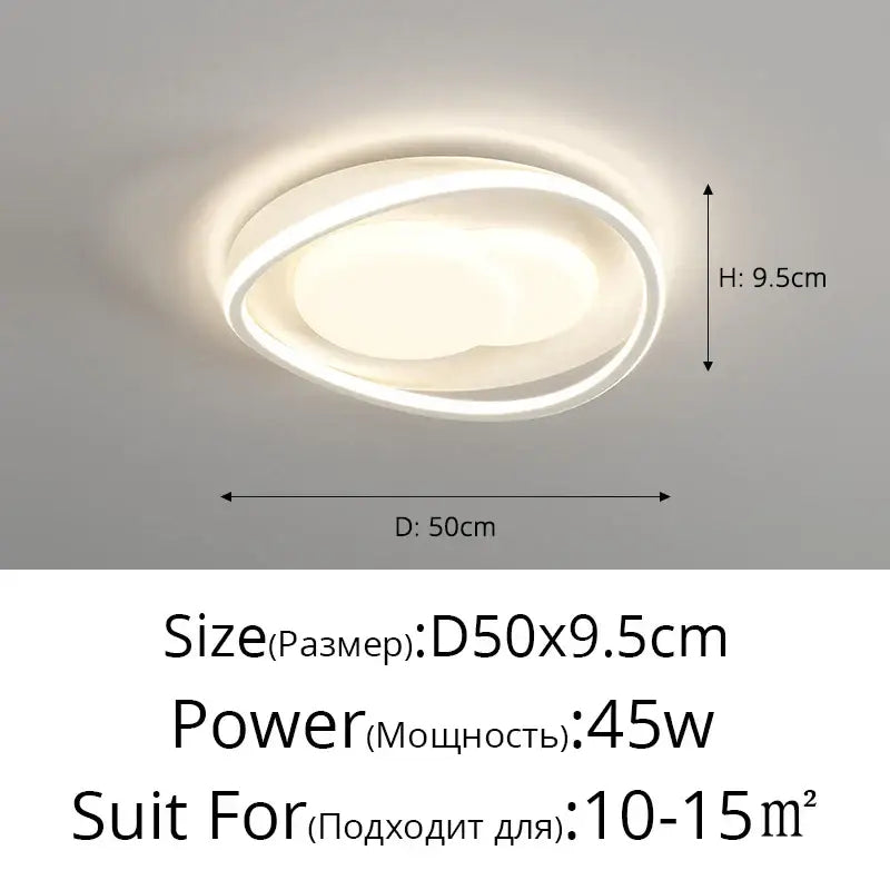 Modern rectangular white led chandelier light for living room