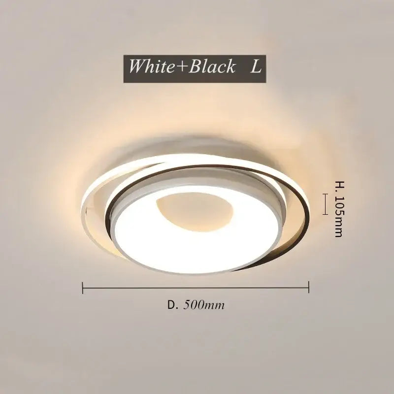 Modern black & white led chandelier light for living room