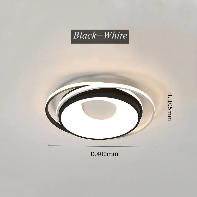 Modern black & white led chandelier light for living room