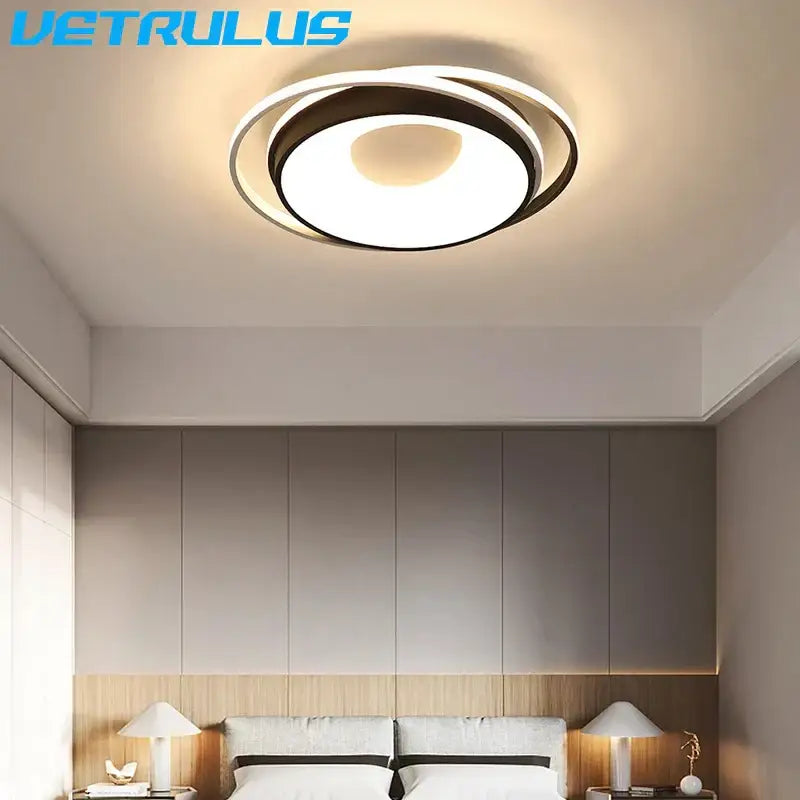 Modern black & white led chandelier light for living room