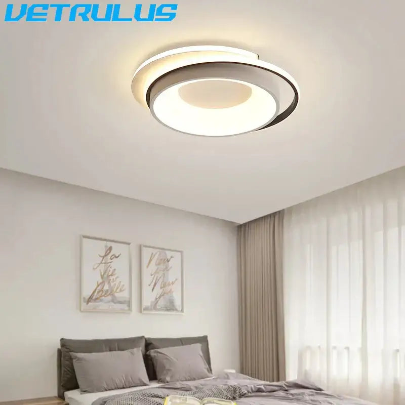 Modern black & white led chandelier light for living room