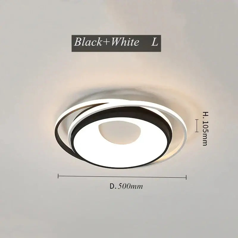 Modern black & white led chandelier light for living room