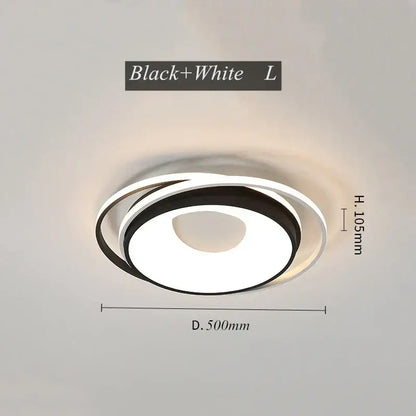Modern black & white led chandelier light for living room