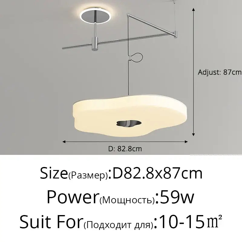 Modern minimalist off-white led chandelier living room light