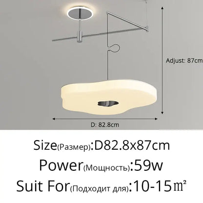 Modern minimalist off-white led chandelier living room light