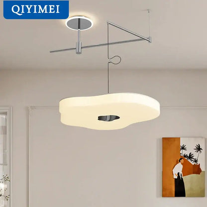 Modern minimalist off-white led chandelier living room light